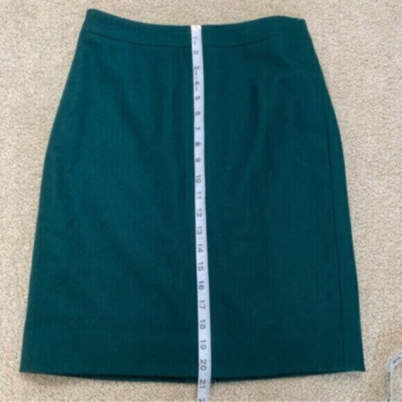 J. Crew Forrest Green Wool Blend Mini Pencil Skirt - Picture 10 of 14